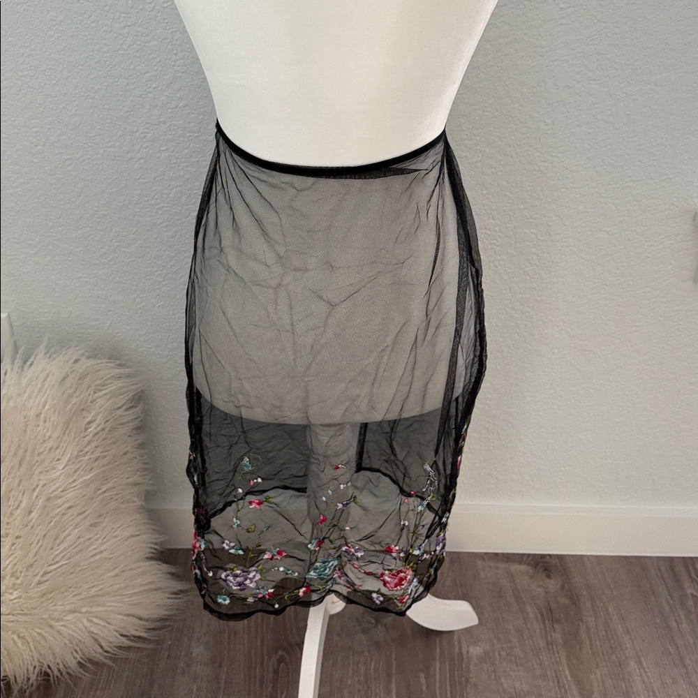 Express Black Mesh Skirt